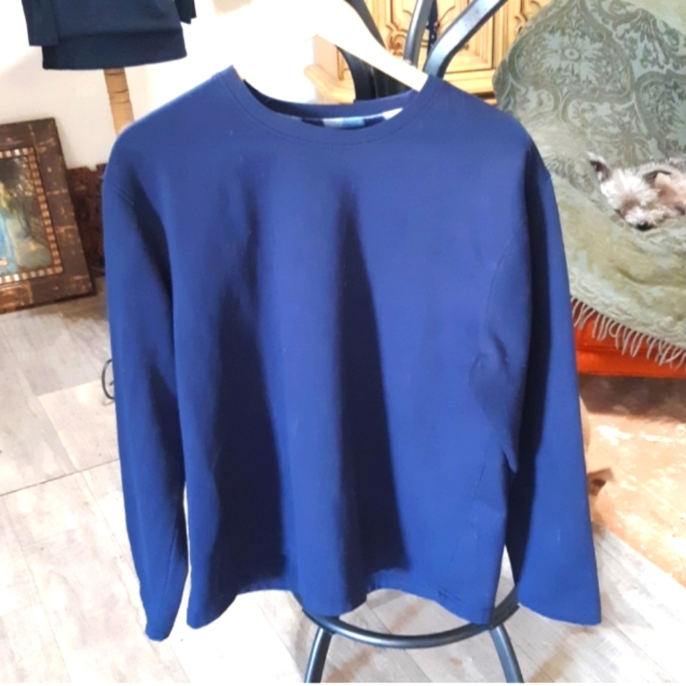 Mens Pullover shirt sweater Sleepwear lounge sz L by CLUB ROOM dark blue
